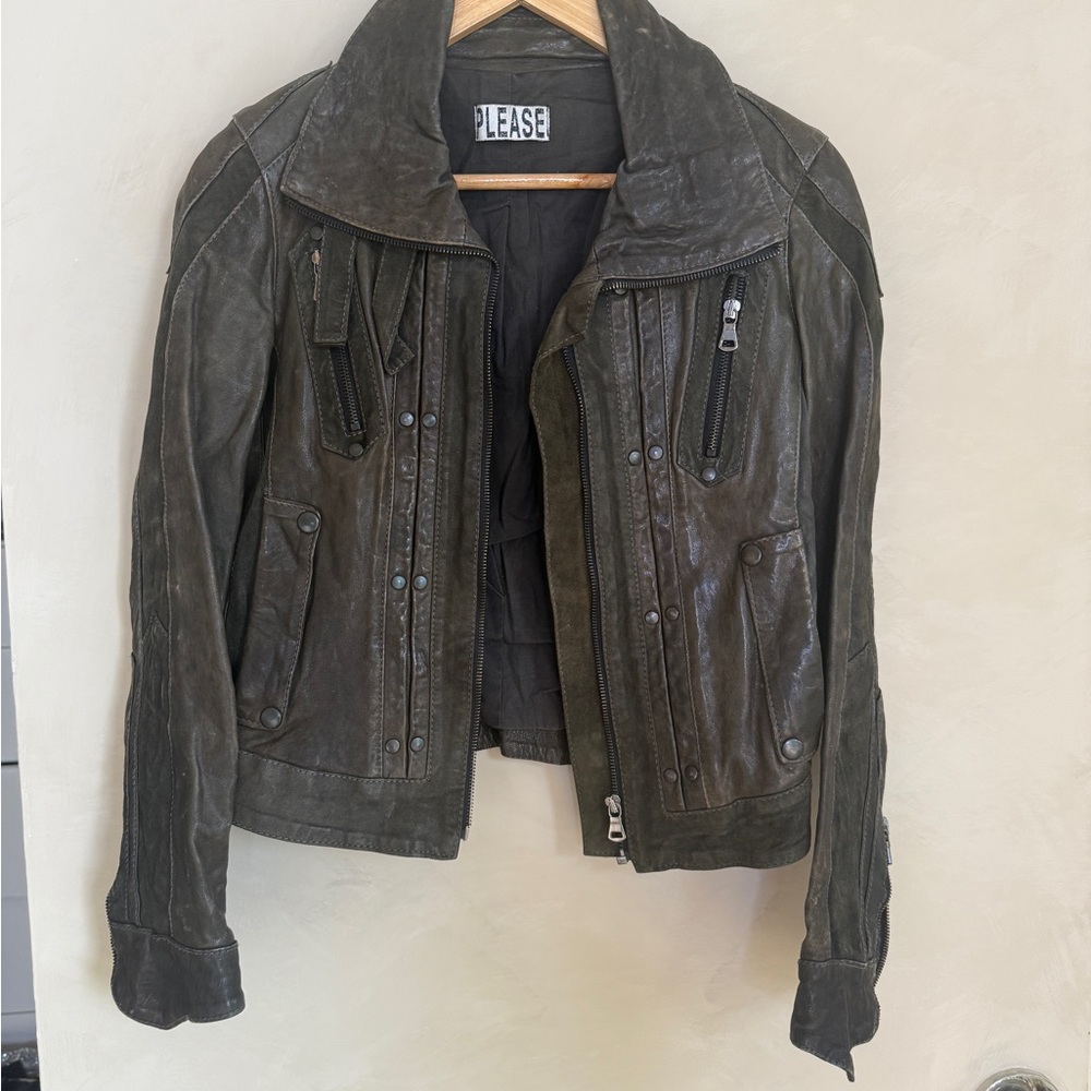 All Saints Dark Leather Jacket